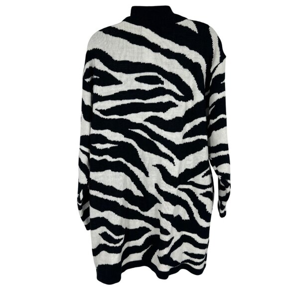 Diane Von Furstenberg Long Sleeve Full Zip Zebra Print Mid Length Cardigan Sz 1X - Picture 5 of 8
